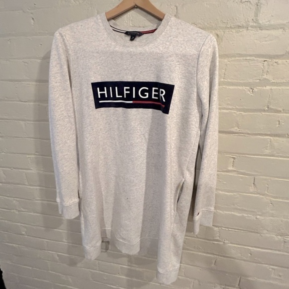 Tommy Hilfiger Grey Organic Cotton Sweatshirt Dress